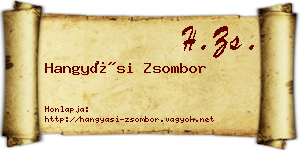Hangyási Zsombor névjegykártya